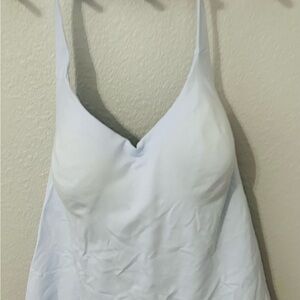 Bali Light Blue tank with built in bra and adjustable halter. 38 B